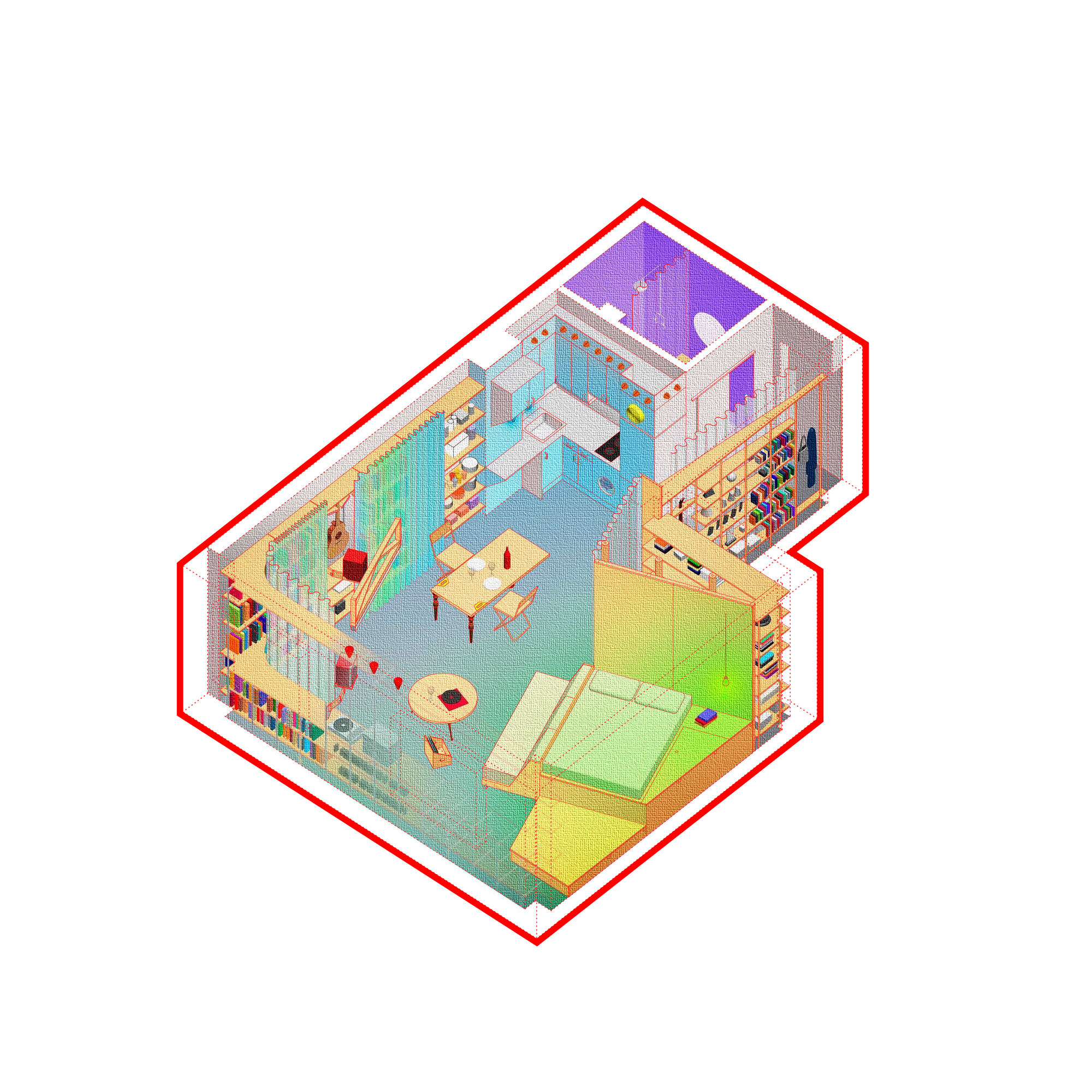 蜕皮公寓丨西班牙马德里丨Husos Architects-48