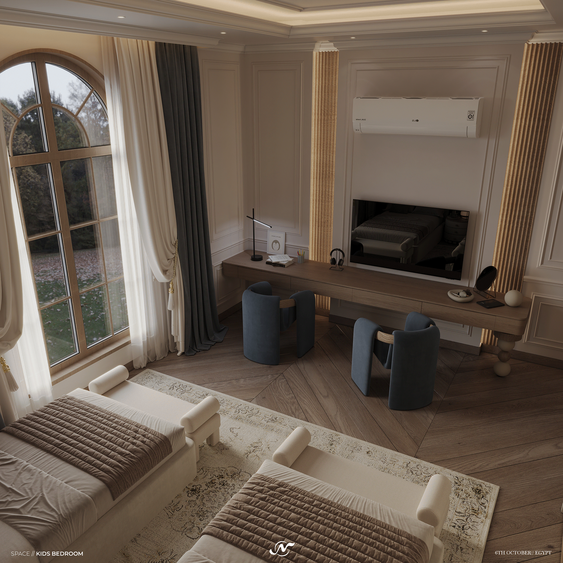 新古典风格儿童卧室丨Yasmine El  Dragieny 与 Noura Faris-17
