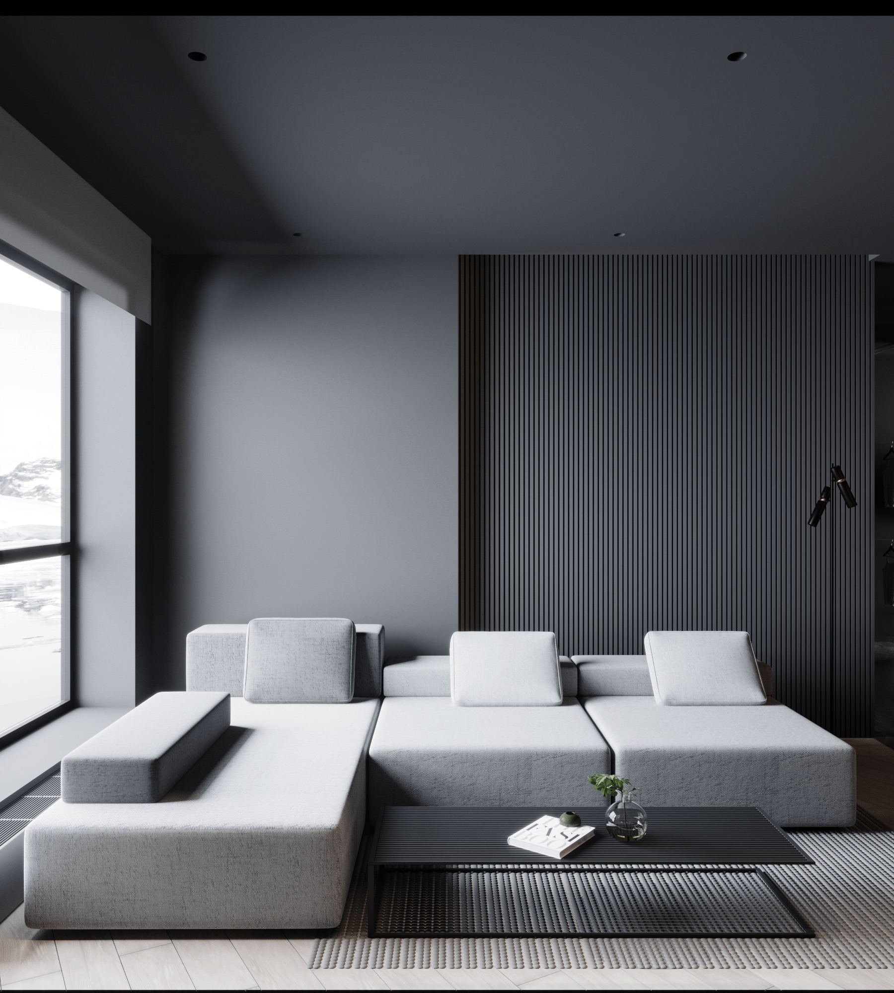 89㎡高级黑色系公寓设计 这也太酷了吧-1