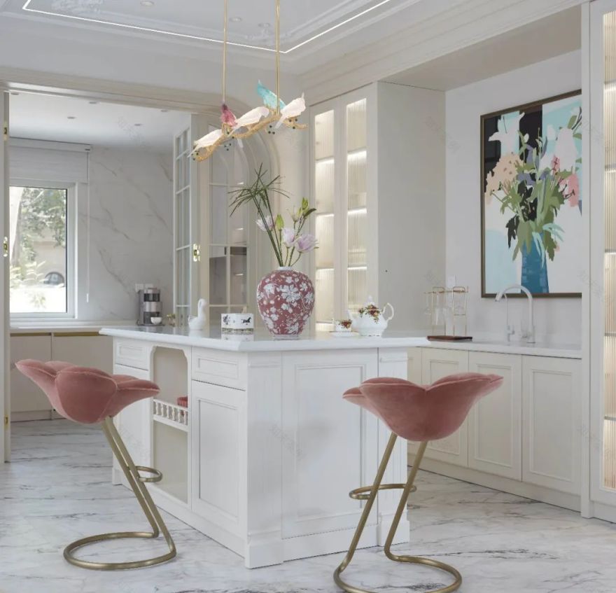 尚层V8实景 | 1000㎡法式柔情独栋别墅,色彩与生活的交响曲-22