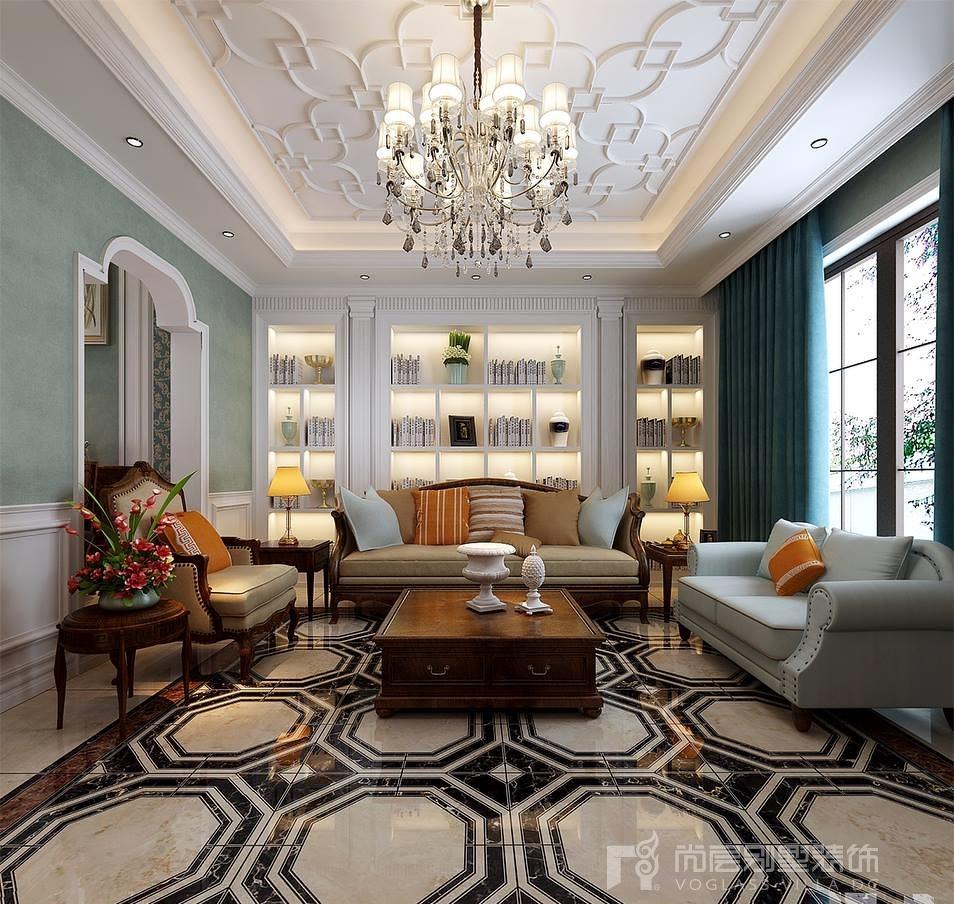 天津尚层设计-- 美式混搭风格别墅装修案例-0