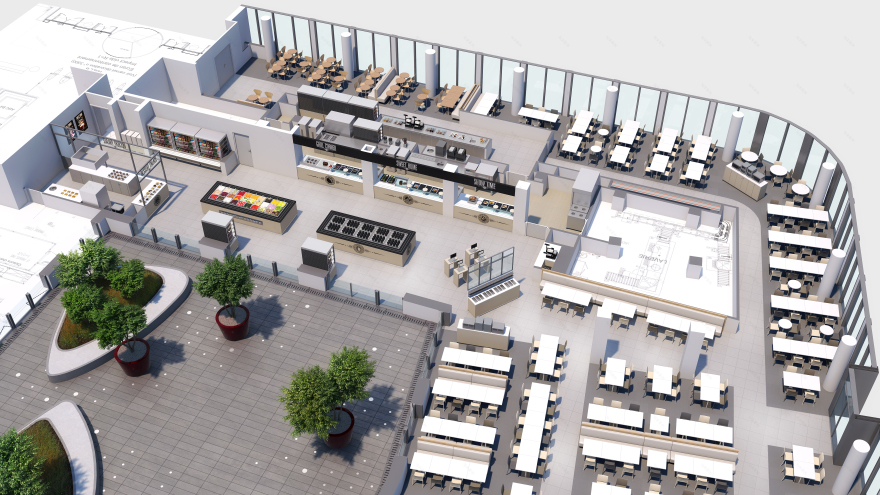 Restaurant Axonometric Studies - 3D Plans (Archive)-6