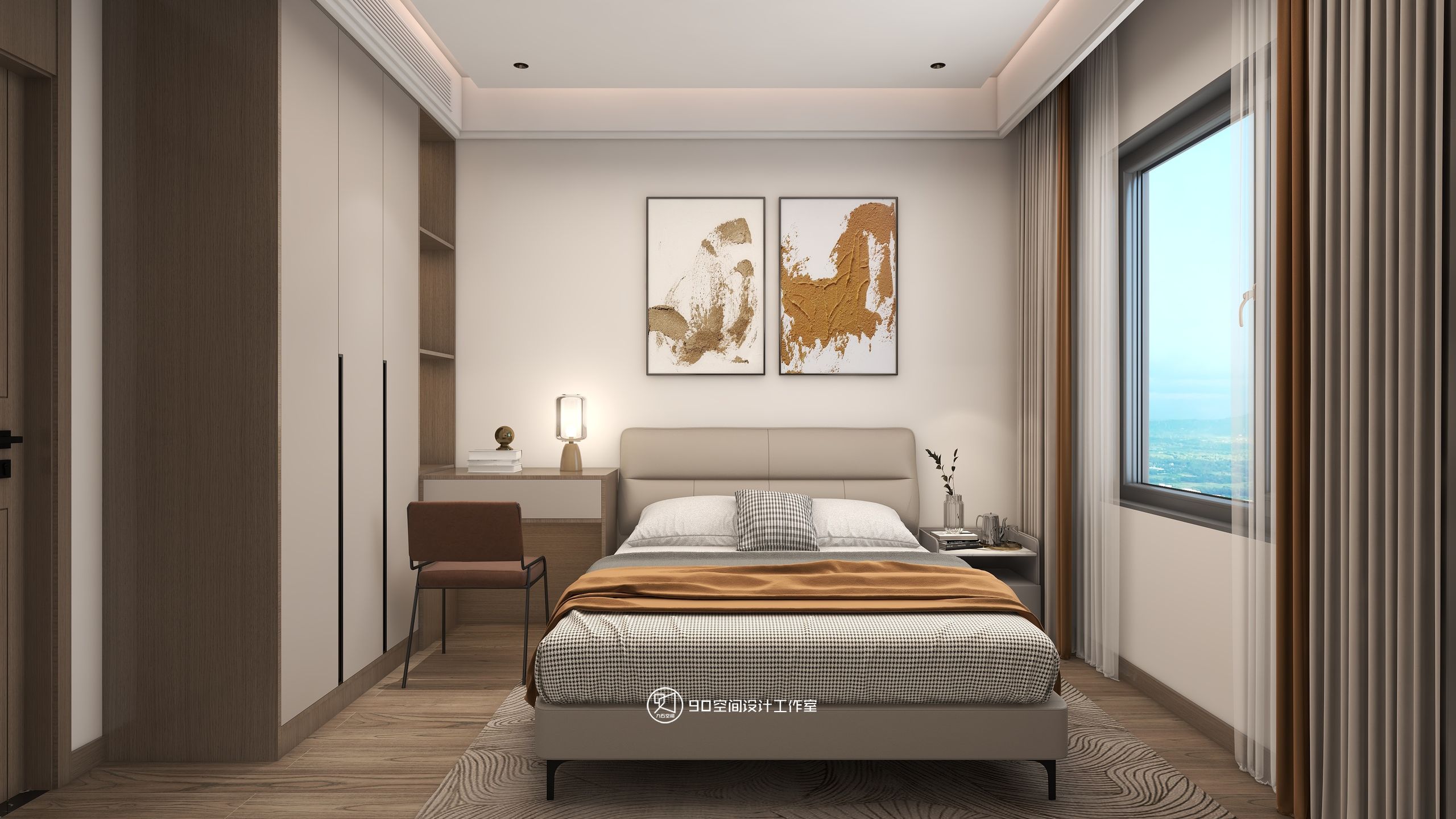 蒲公英现代风格住宅设计丨90 空间设计-24