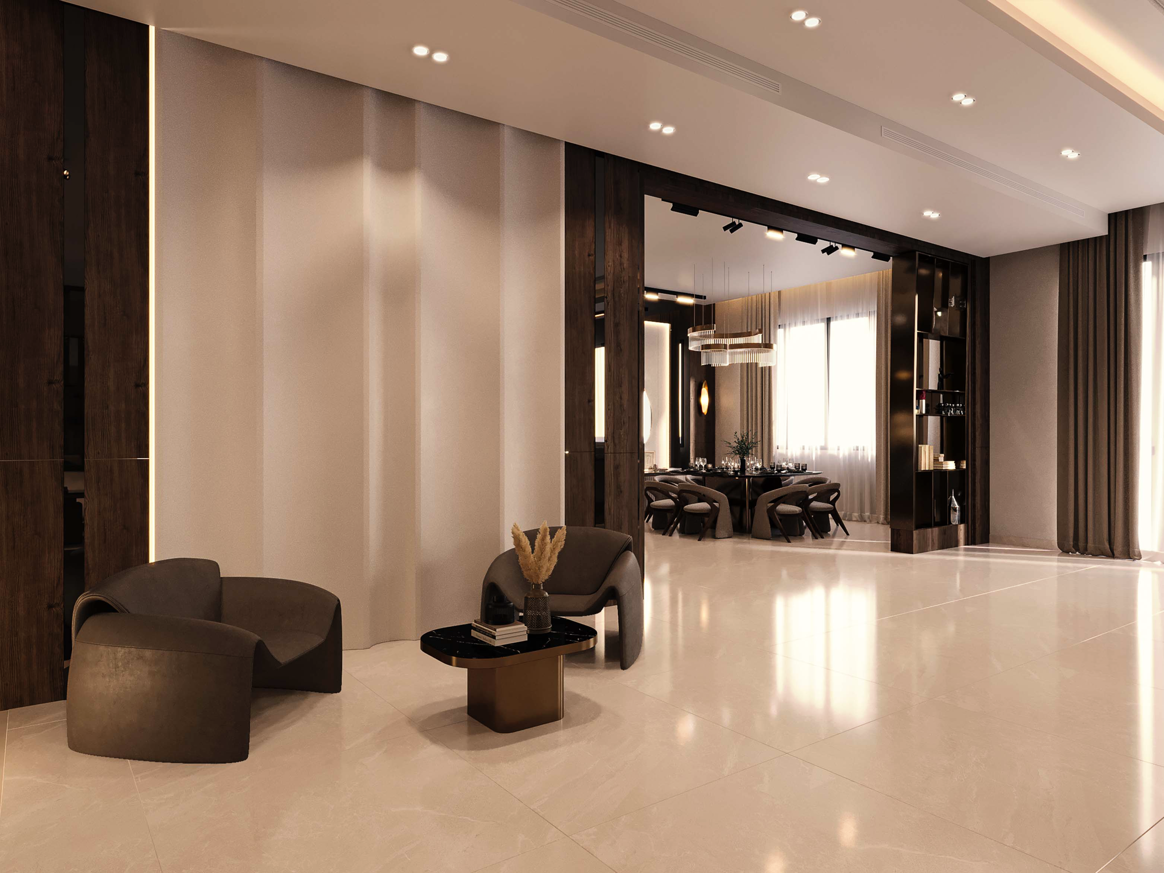 奢华别墅大堂及接待处丨Yasmin Samir-25