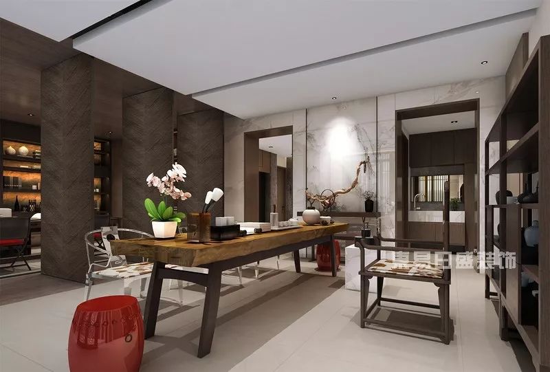 【现代中式】携一抹清透木色，筑一室墨韵书香-23