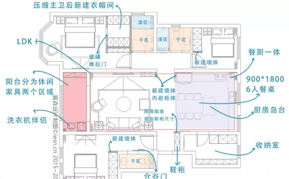 三室两厅的轻奢浪漫空间,互动式设计展现生活美学-8