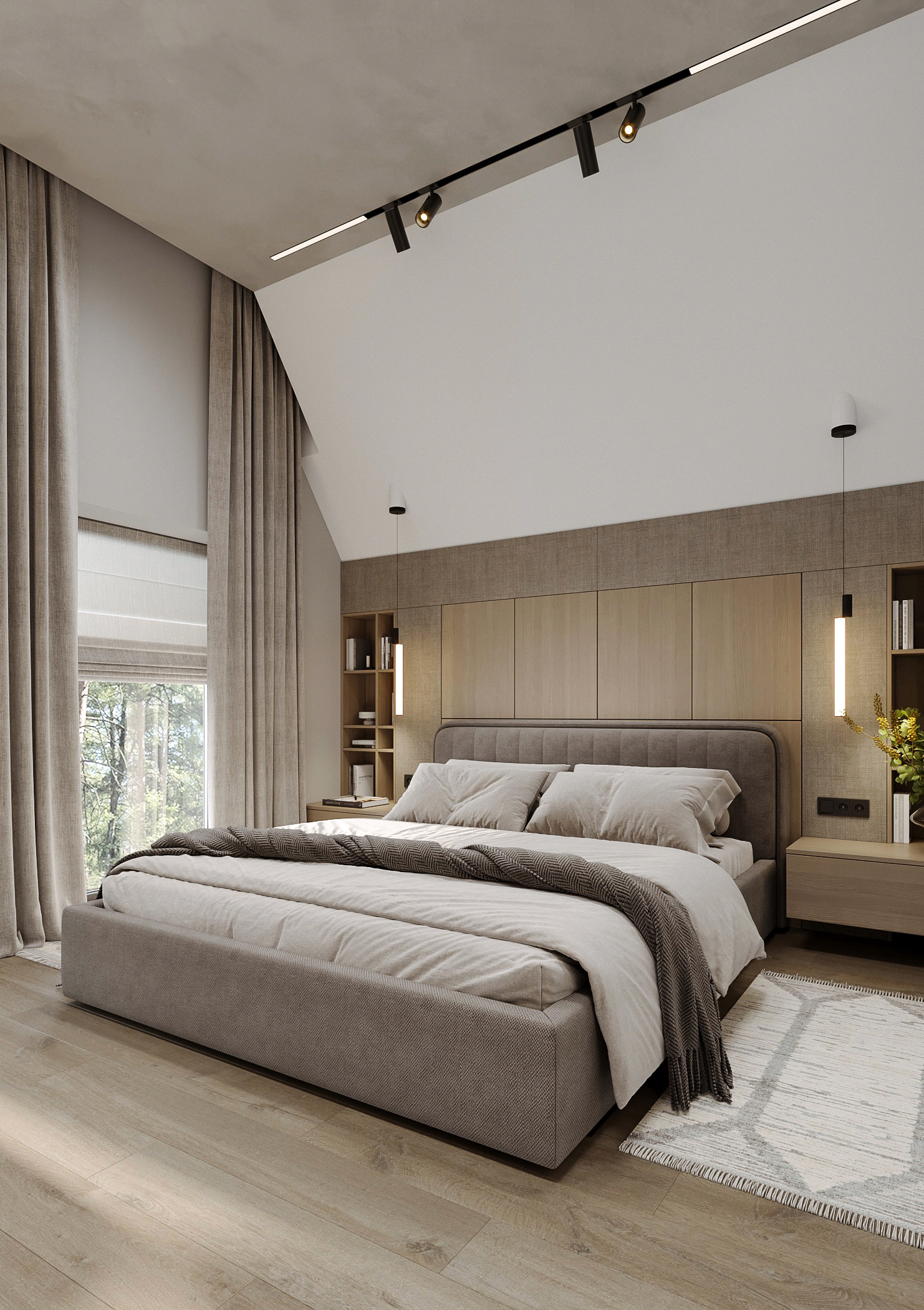 卧室和客厅设计丨乌克兰基辅丨OV2.DESIGN-1