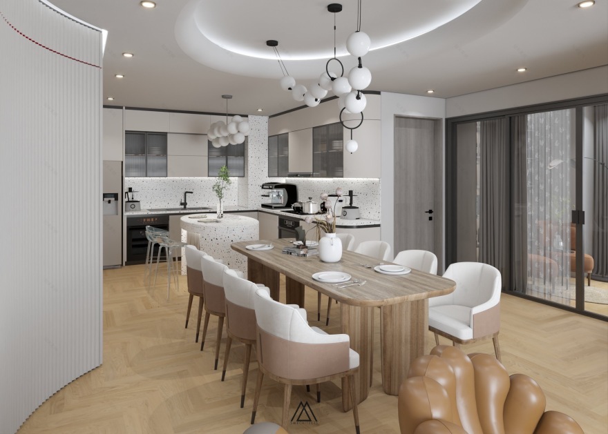 时光之城·客厅与厨房丨越南河内-14