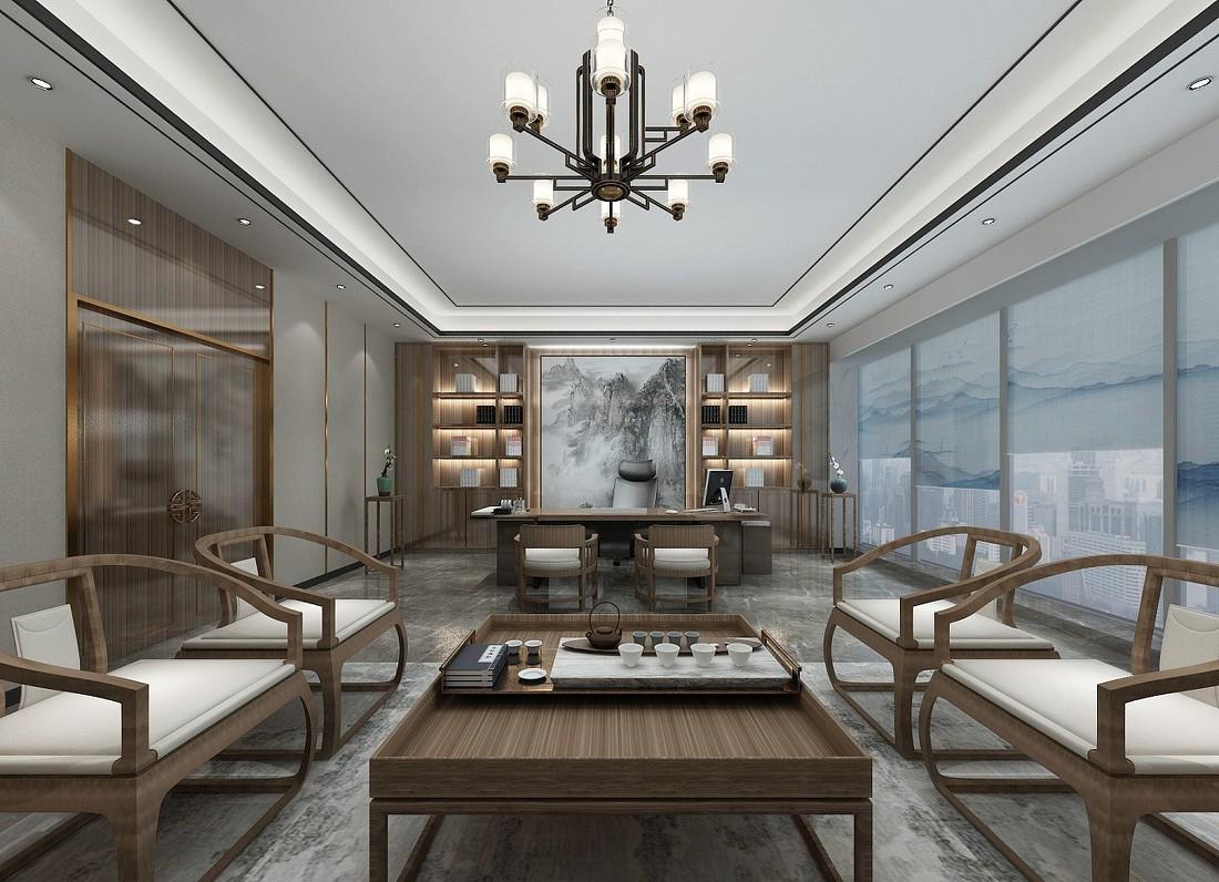 
中西结合淡雅办公室装修案例赏析 -5