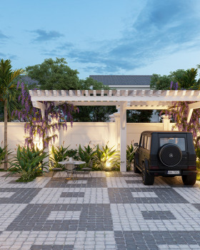 7525. Free Sketchup Neoclassical Villa Exterior Model