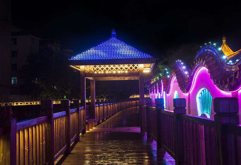 江西抚州东乡区街心花园街道夜景照明工程丨中国抚州-3