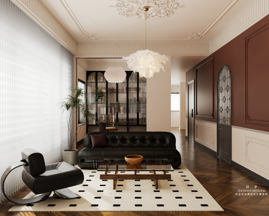 146㎡慵懒法式复古风设计丨中国北京丨红品空间原创设计-12