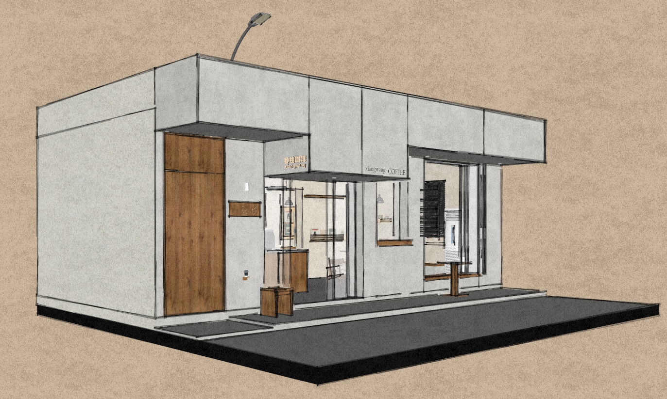 巷往咖啡#门面设计#空间设计#商业门头设计-7