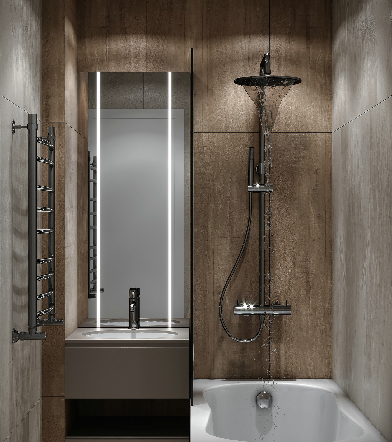 原木与蓝色打造的小空间公寓-16