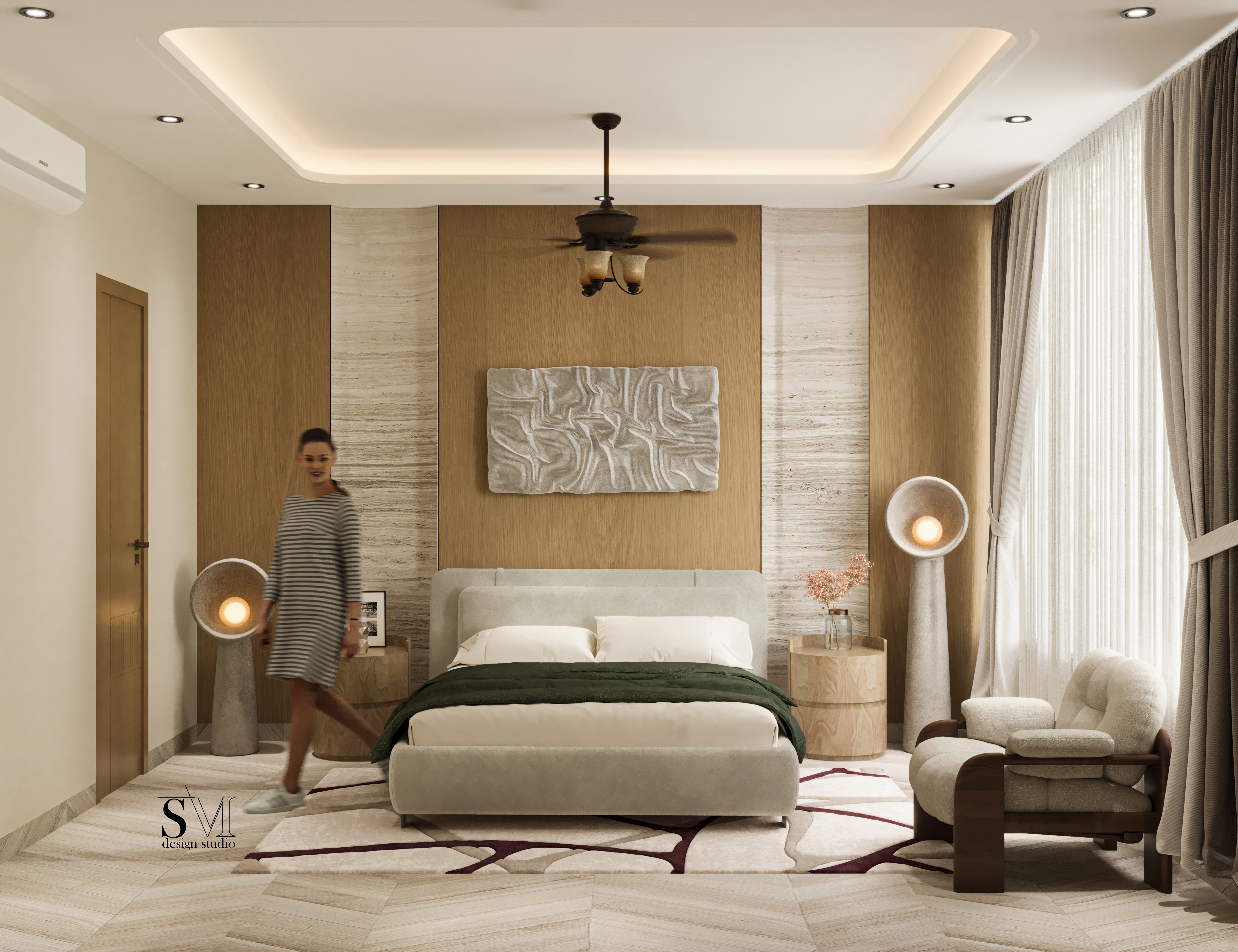 A Warm, Modern Bedroom Design-0