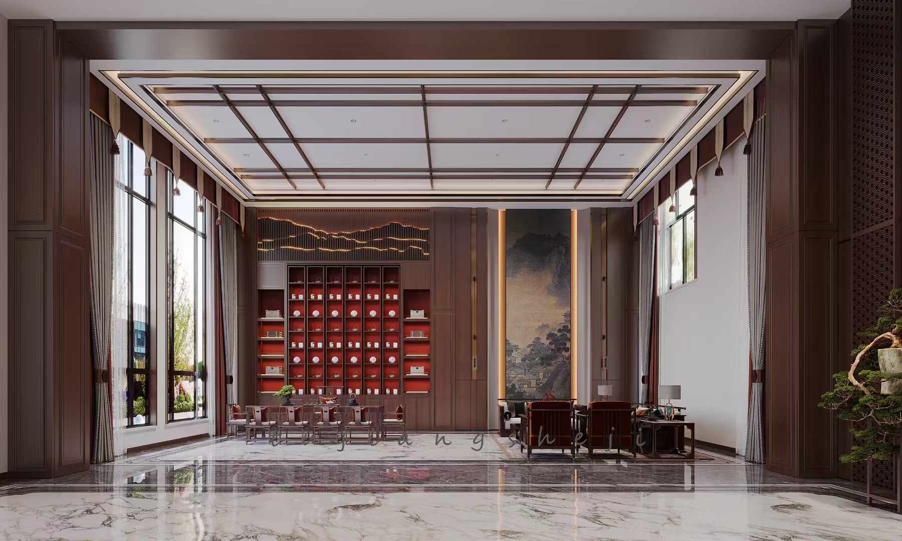 新中式别墅，以意会形的含蓄之美，还你一场风花雪月-1