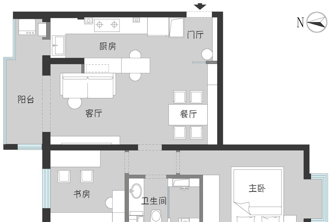 62㎡小家改造成卧室++ 书房&衣帽间丨JORYA玖雅-18