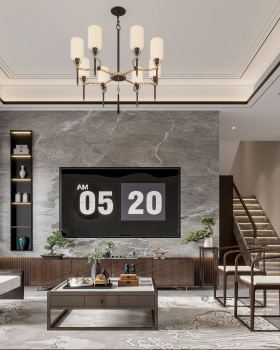 新中式别墅效果表现