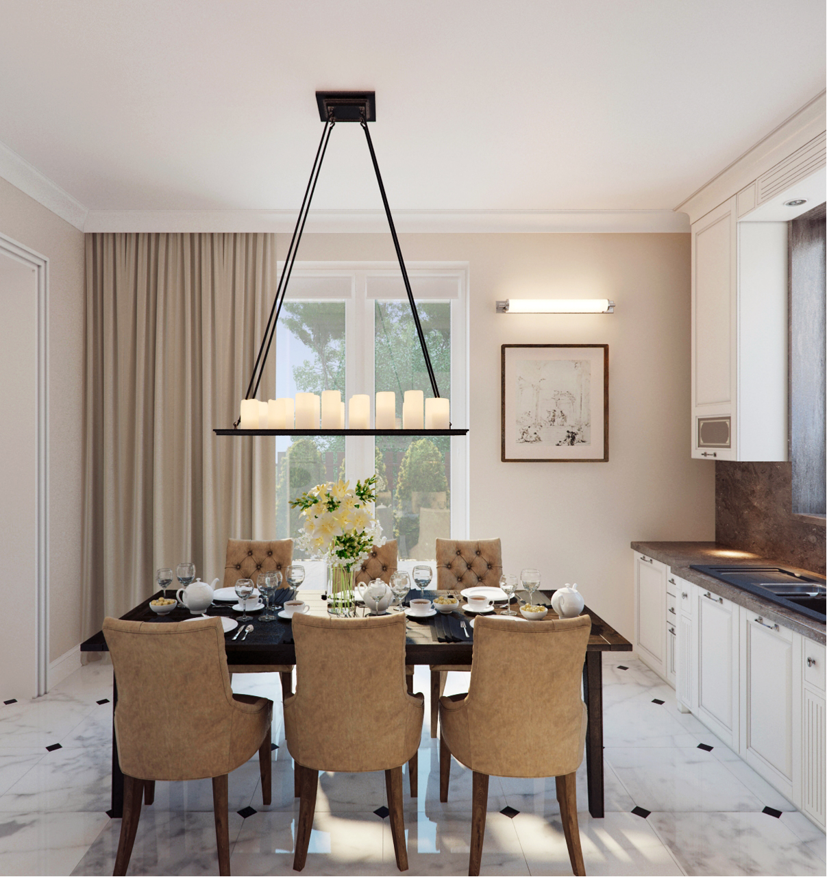 The interiors of the country house of 300 m  in American style Alexandra Fedorova-1