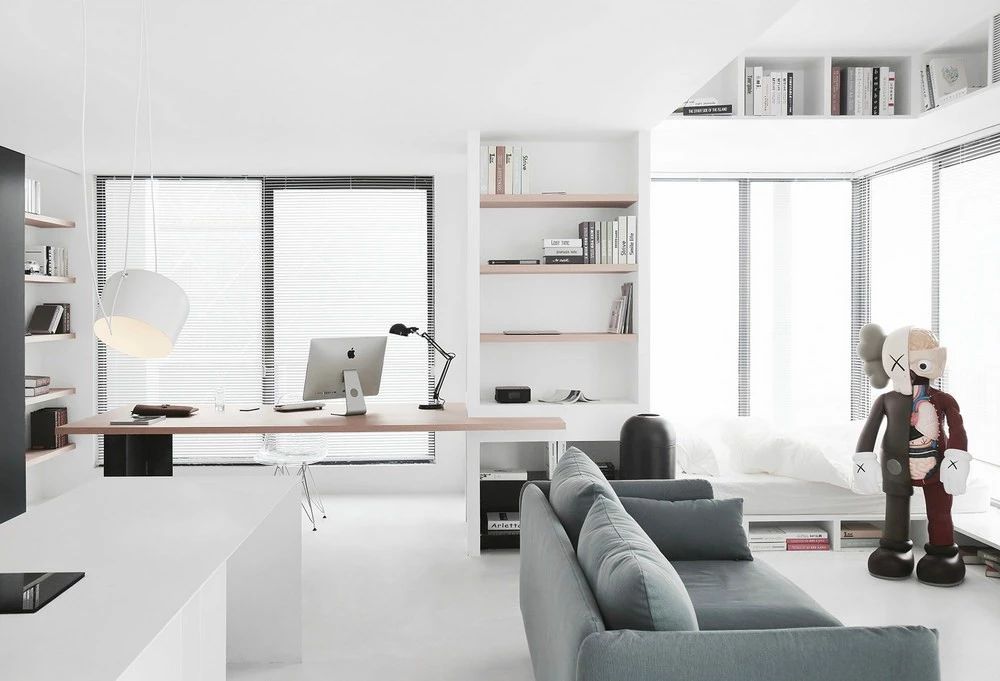 城市岛简约住宅设计,黑白灰打造艺术空间-12