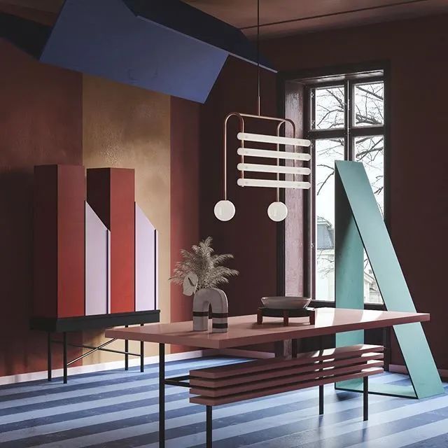 孟菲斯设计风格 | 怪诞离奇的室内设计案例-33