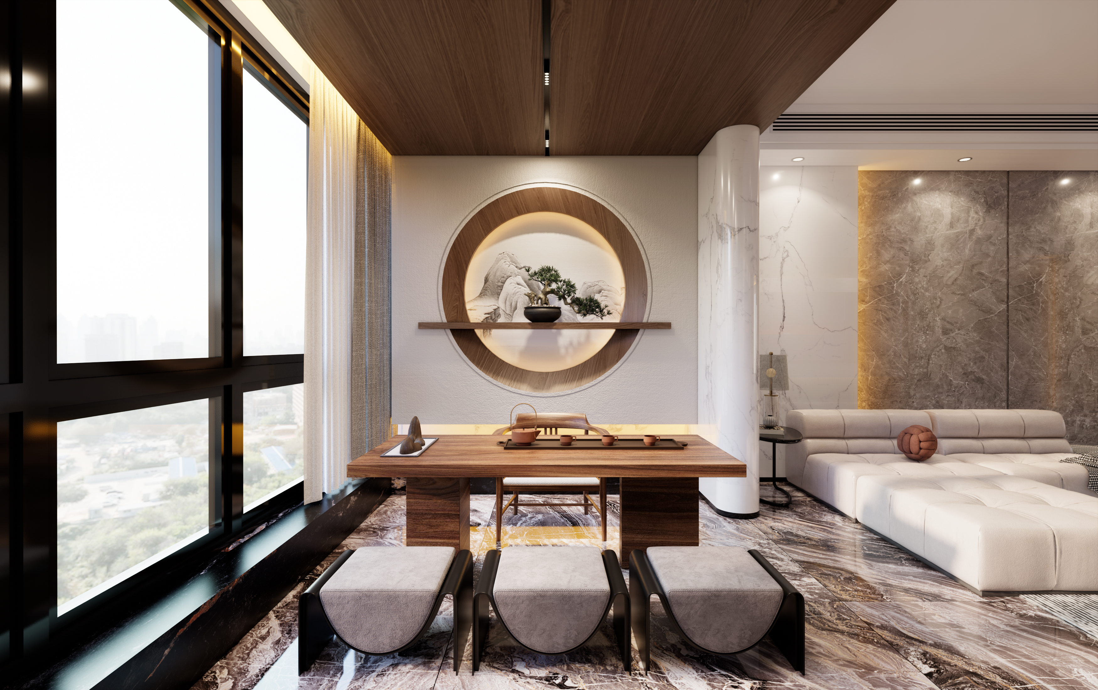 现代无主灯客厅设计-3