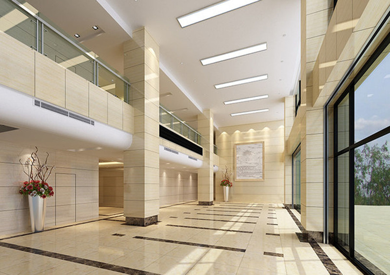 办公楼大厅 写字楼大厅设计案例效果图2-8