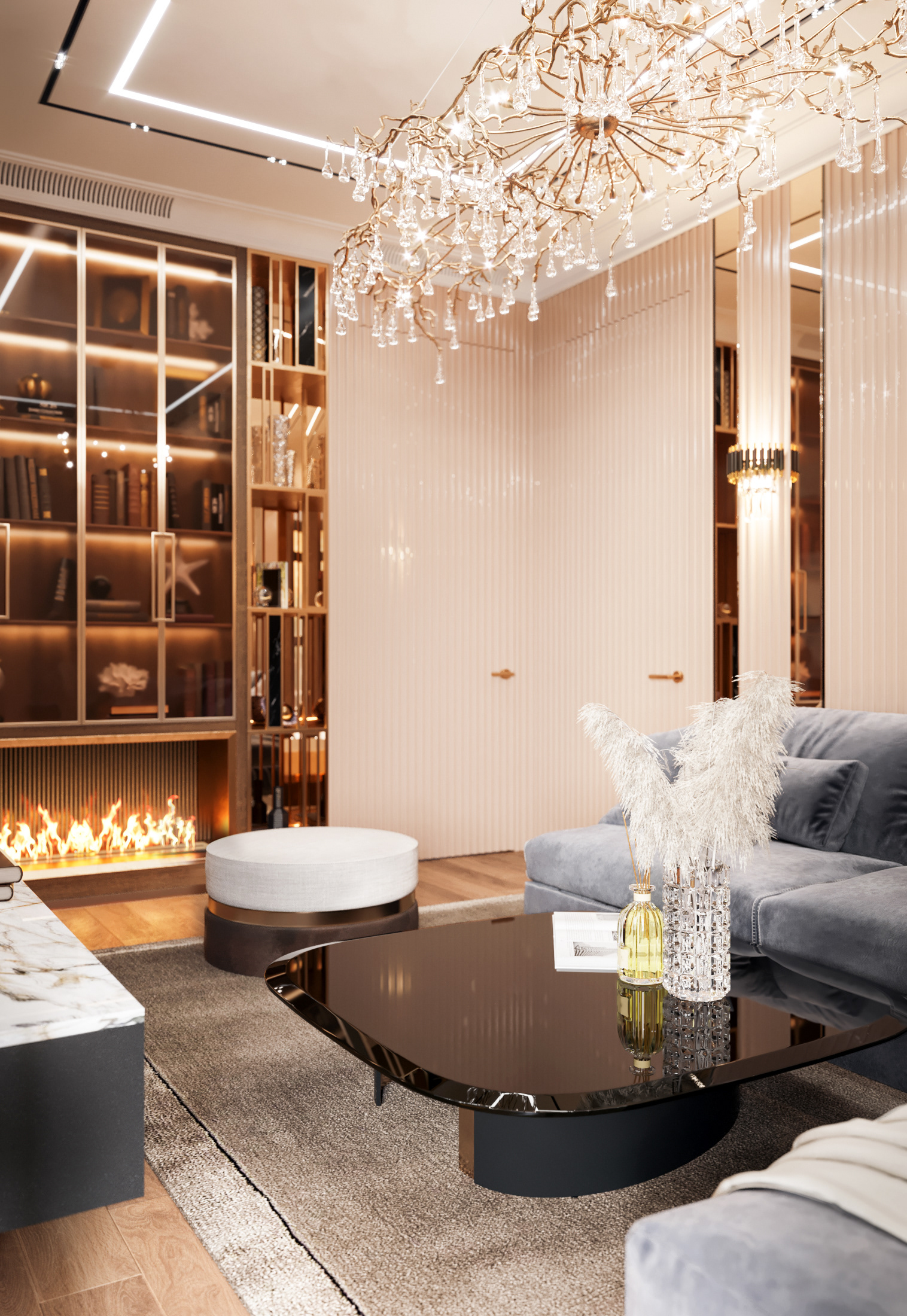 ЖК Grand DeLu·e 客厅丨俄罗斯莫斯科丨Red robot design-13