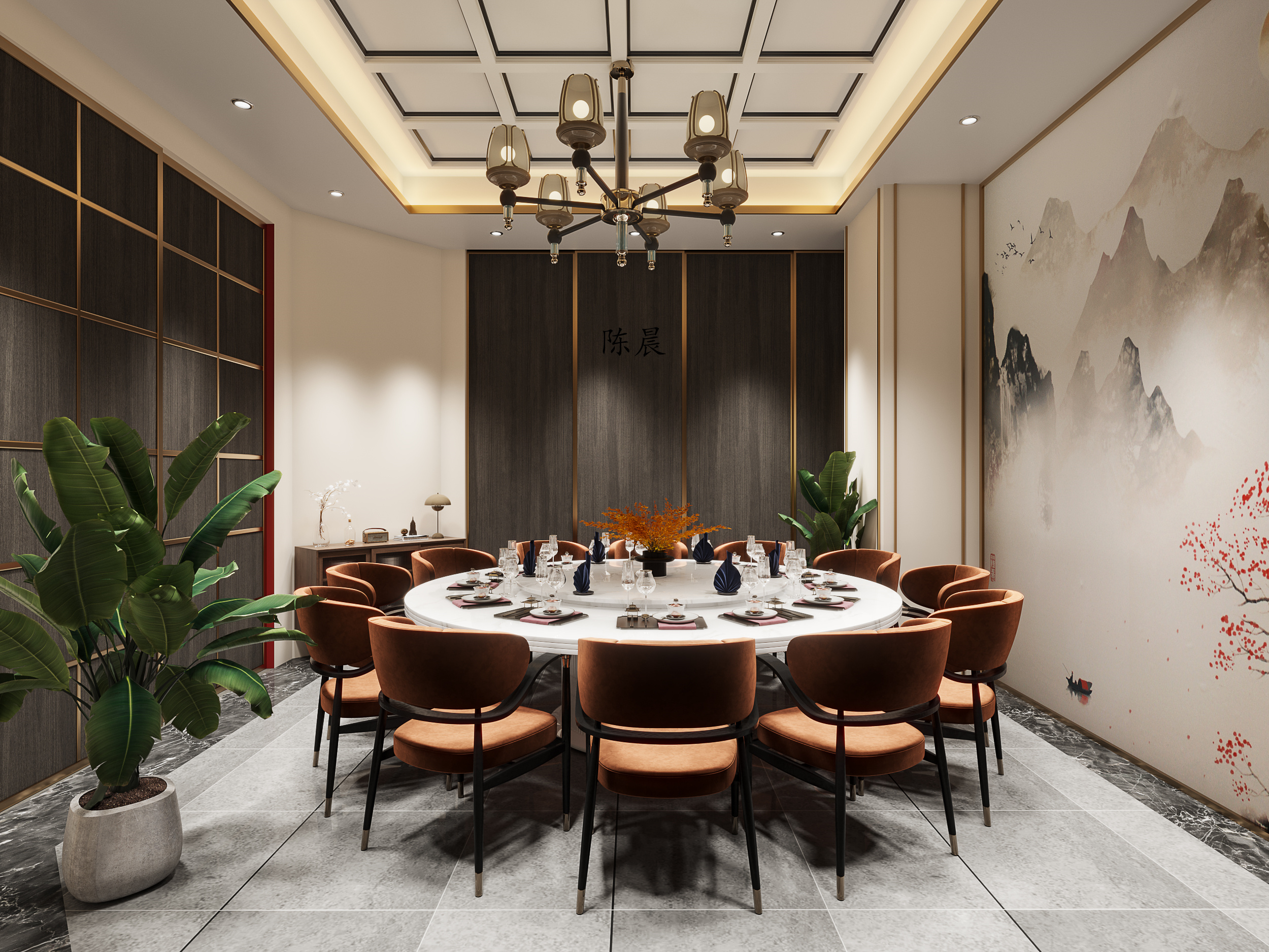 工装案例——国潮火锅店设计-9