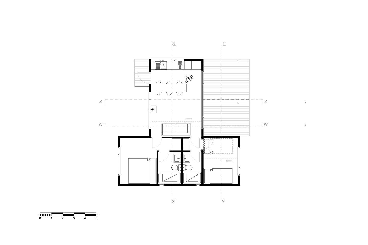 森林中的现代白色小屋-46