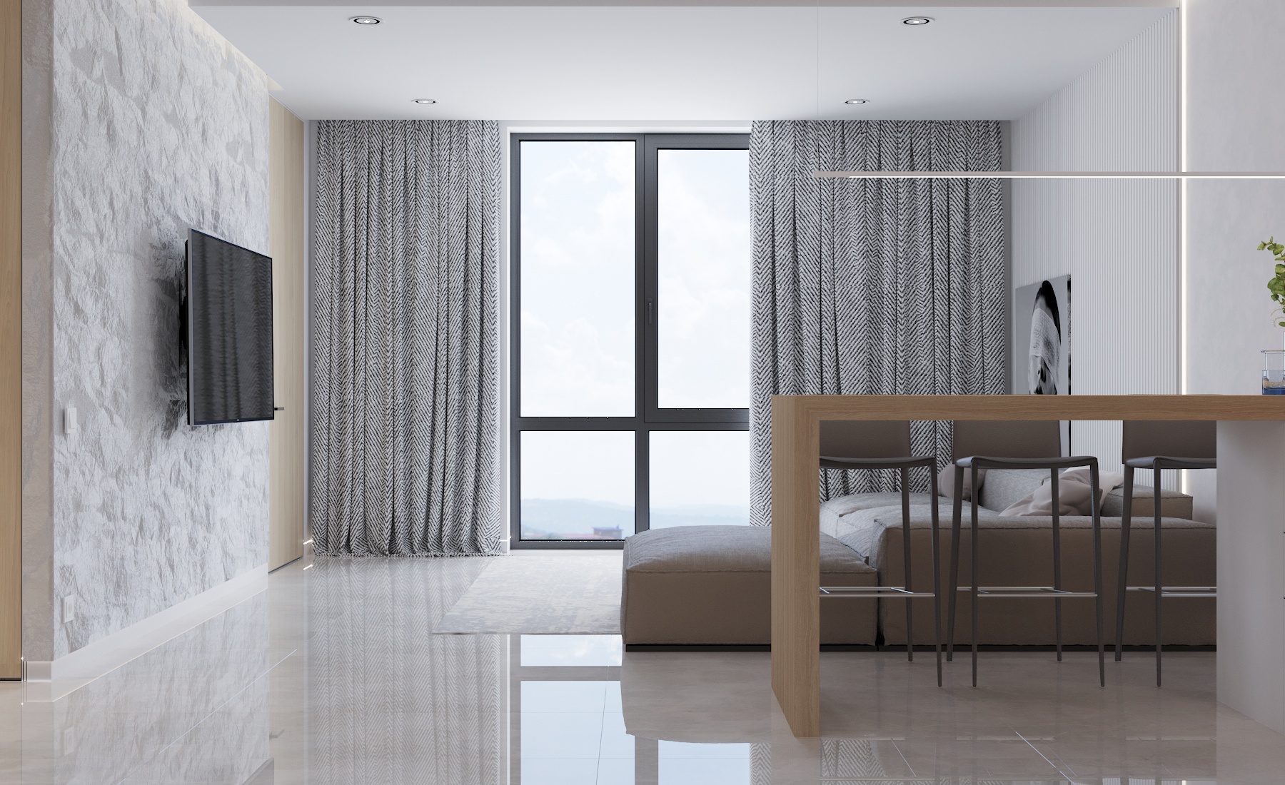 单身汉一居室公寓设计-3