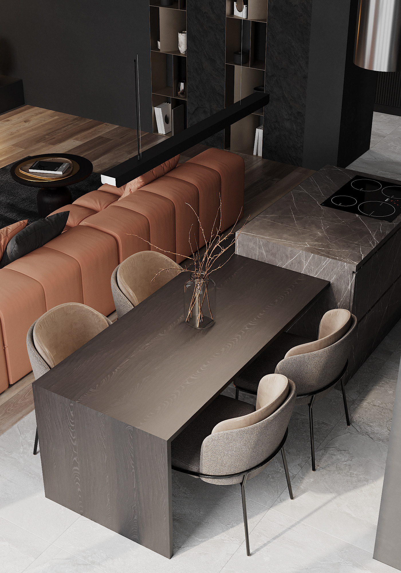 84㎡黑色与橙色 用时尚活力点燃激情夏日                     -7