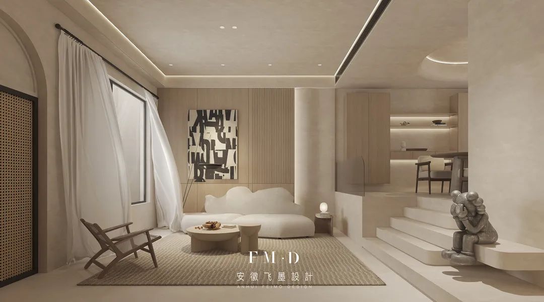 合肥岭湖墅侘寂风别墅设计丨中国合肥丨安徽飞墨设计-8