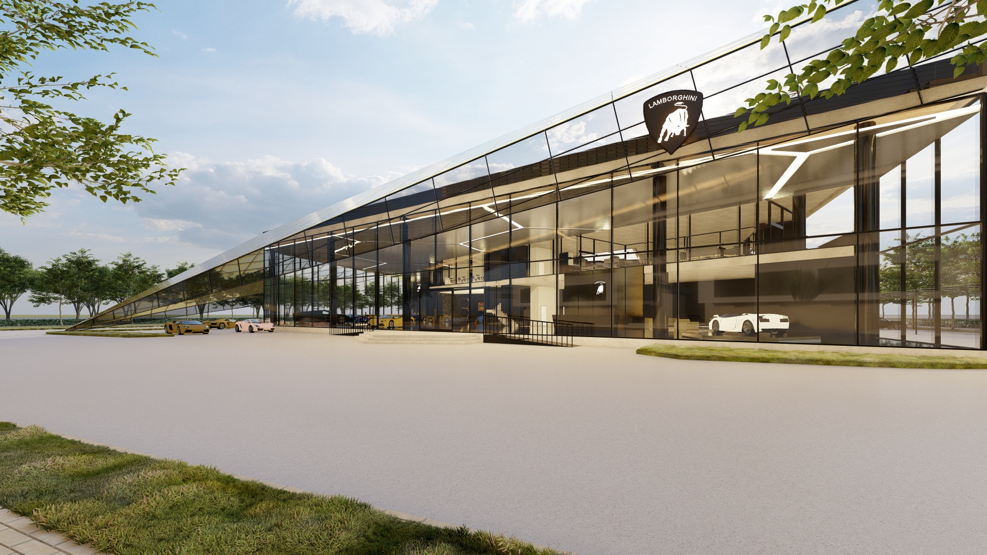 兰博基尼汽车展厅设计丨越南胡志明市丨建筑学院三年级学生-7
