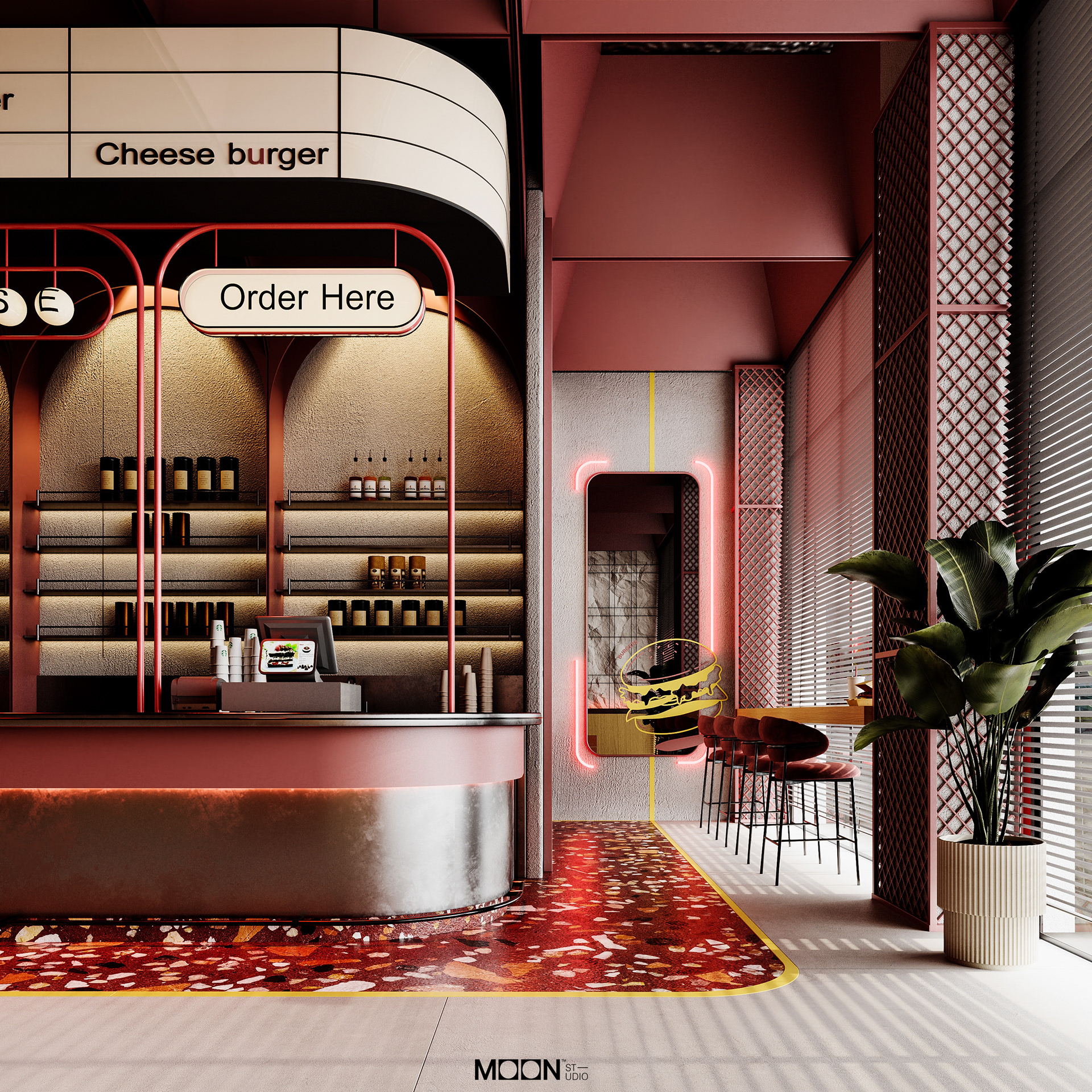 Chili House Burger餐厅设计丨Moon Studio-13