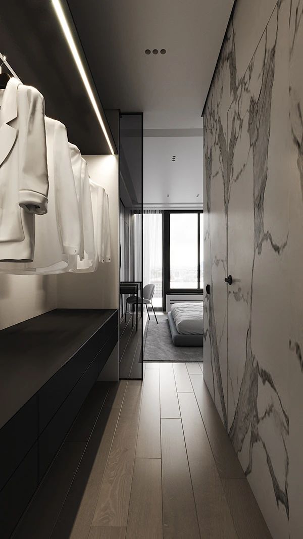 基辅黑白灰禁欲系家居,Anastasiia Reznichenko 现代设计典范-9