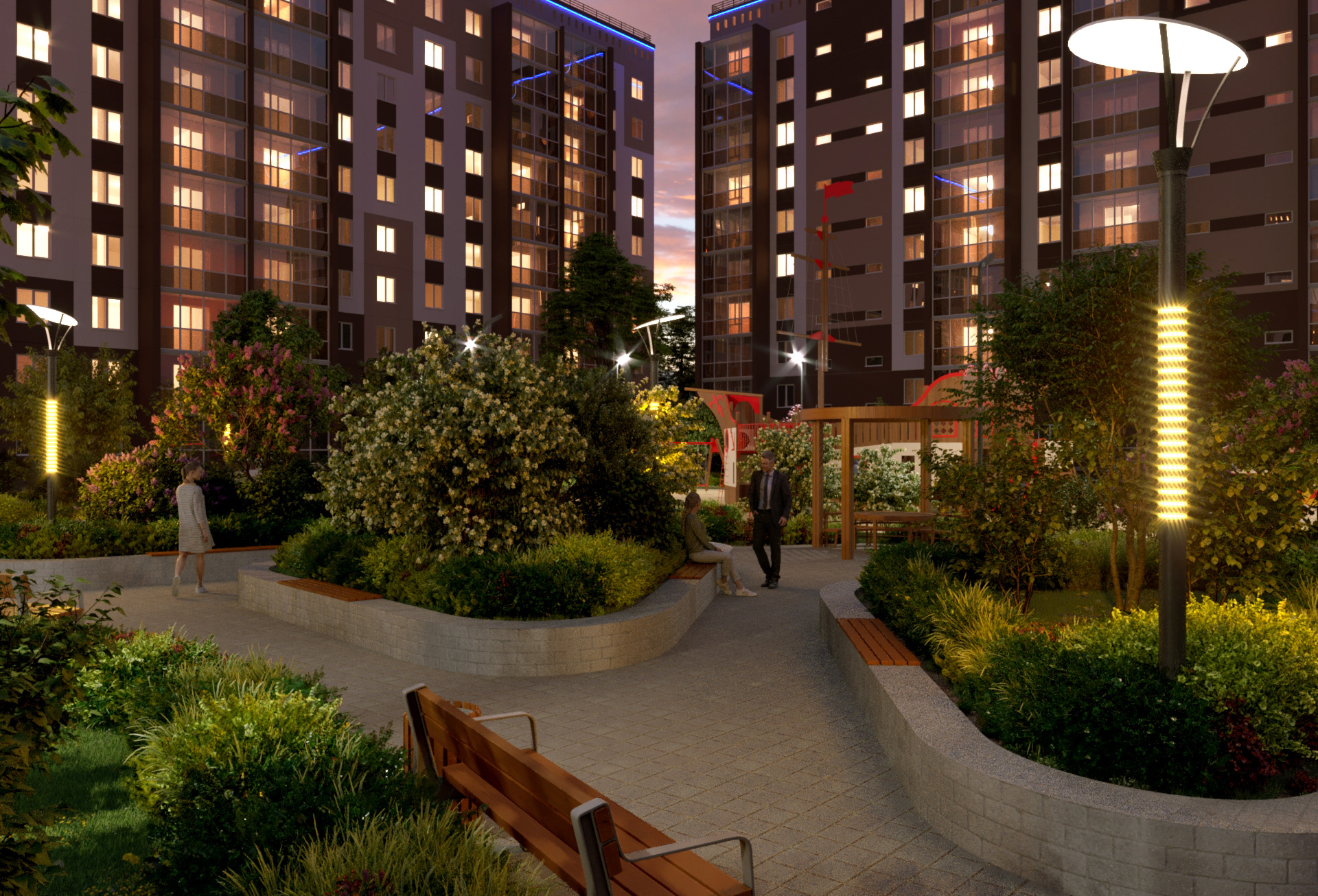 公寓楼庭院设计-16