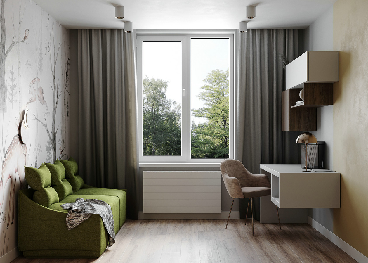 原木与蓝色打造的小空间公寓-13