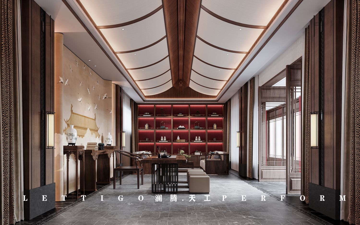 融合东方美学的雅致，属于中式古朴风的典雅私人会所-5