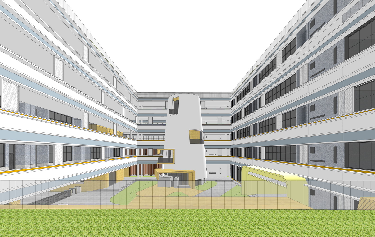 北仑区庐南九年一贯制学校SU模型-6