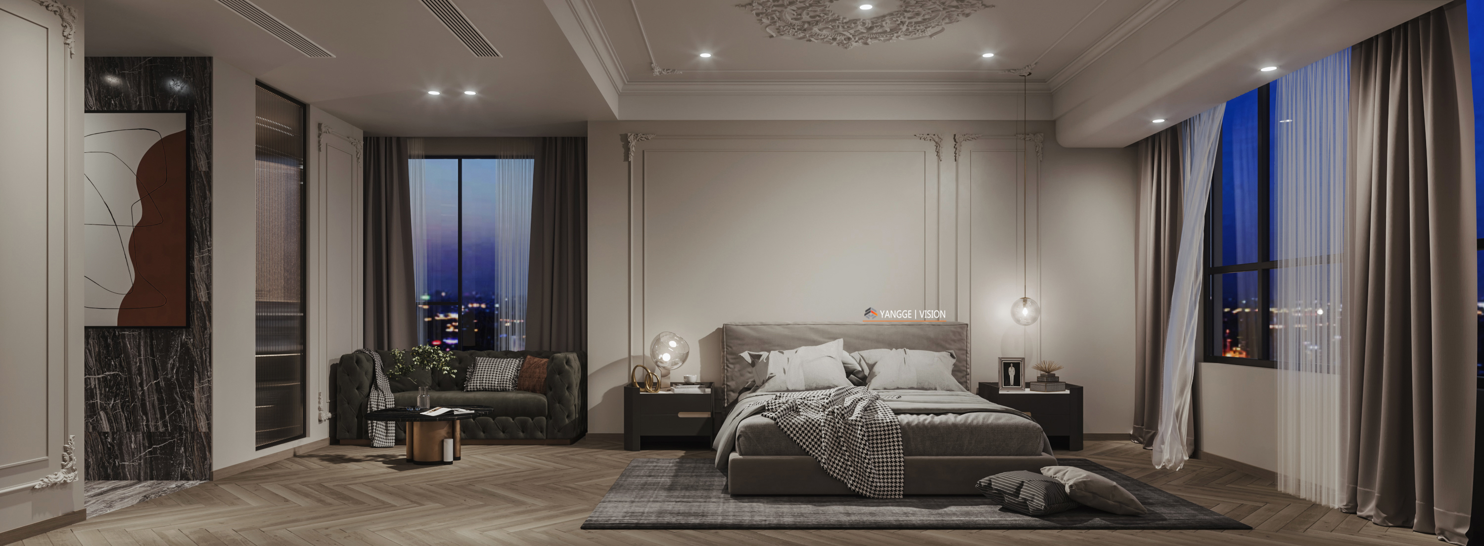 现代轻奢风客厅设计，精致生活品味-13