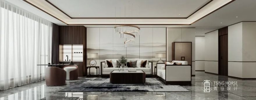 轻奢新中式,打造 600㎡动静分离的理想生活-15