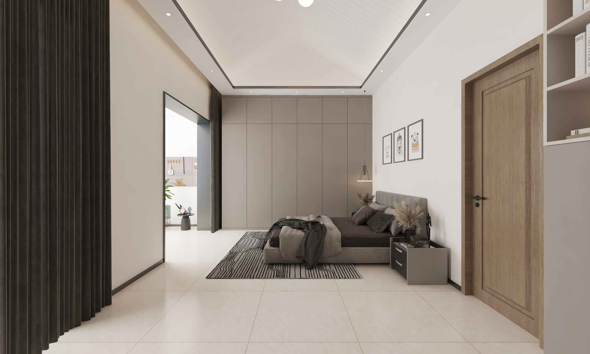 现代风格别墅//对比不强烈的简单的大空间-10