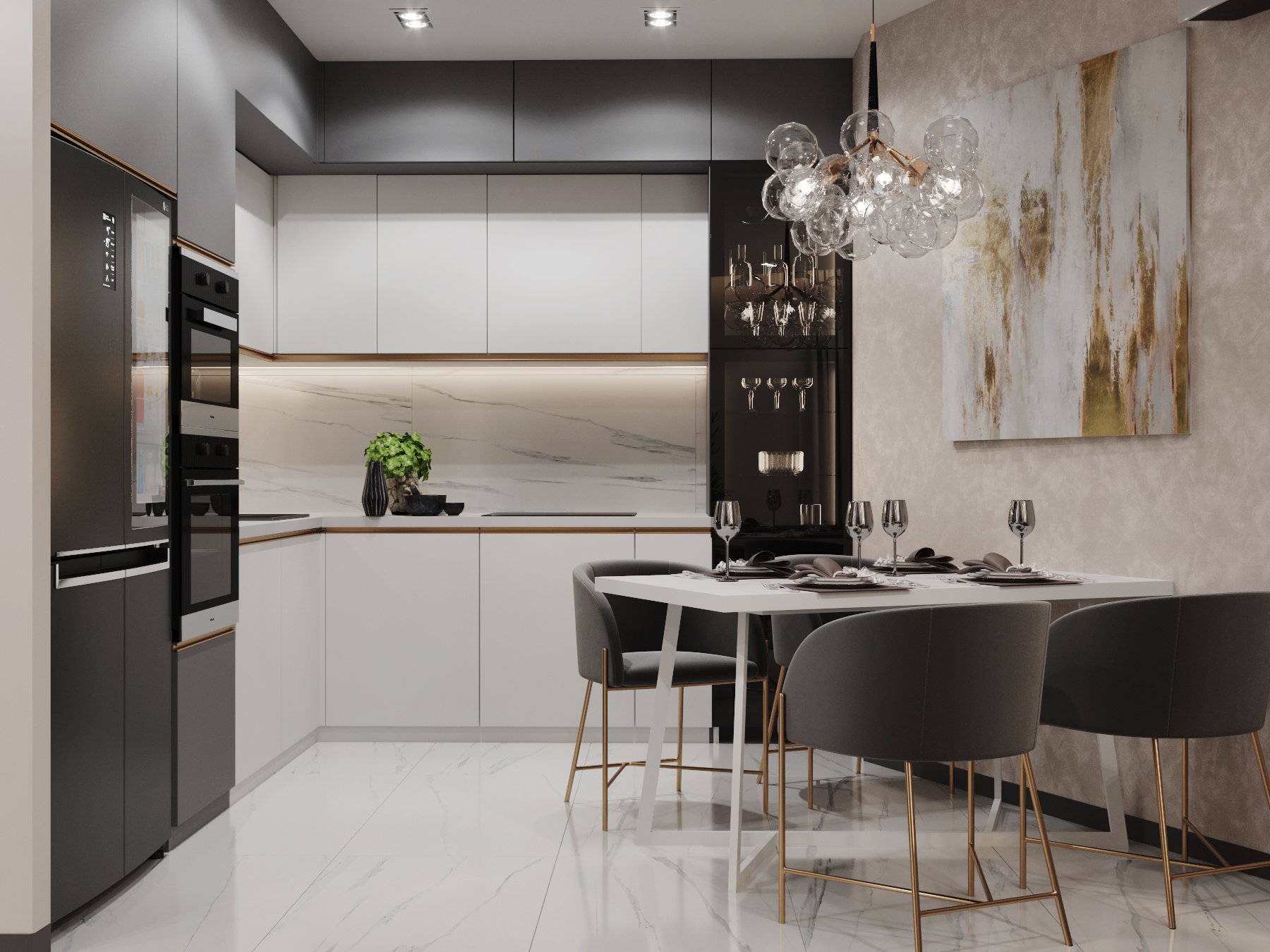 Design of a modern apartment with classic elements.-0