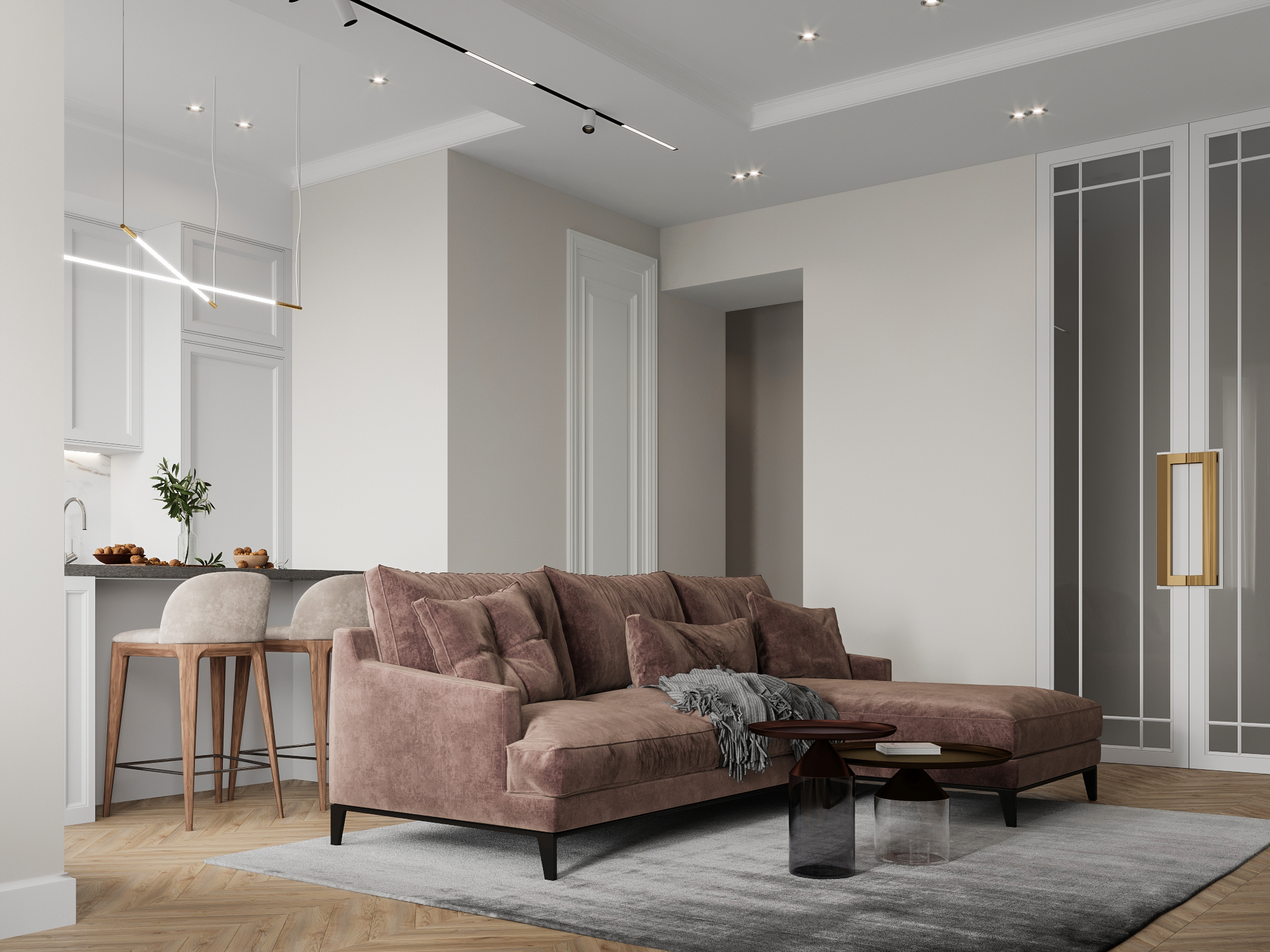 Визуализация кухни-гостиной г. Ярославль.-5