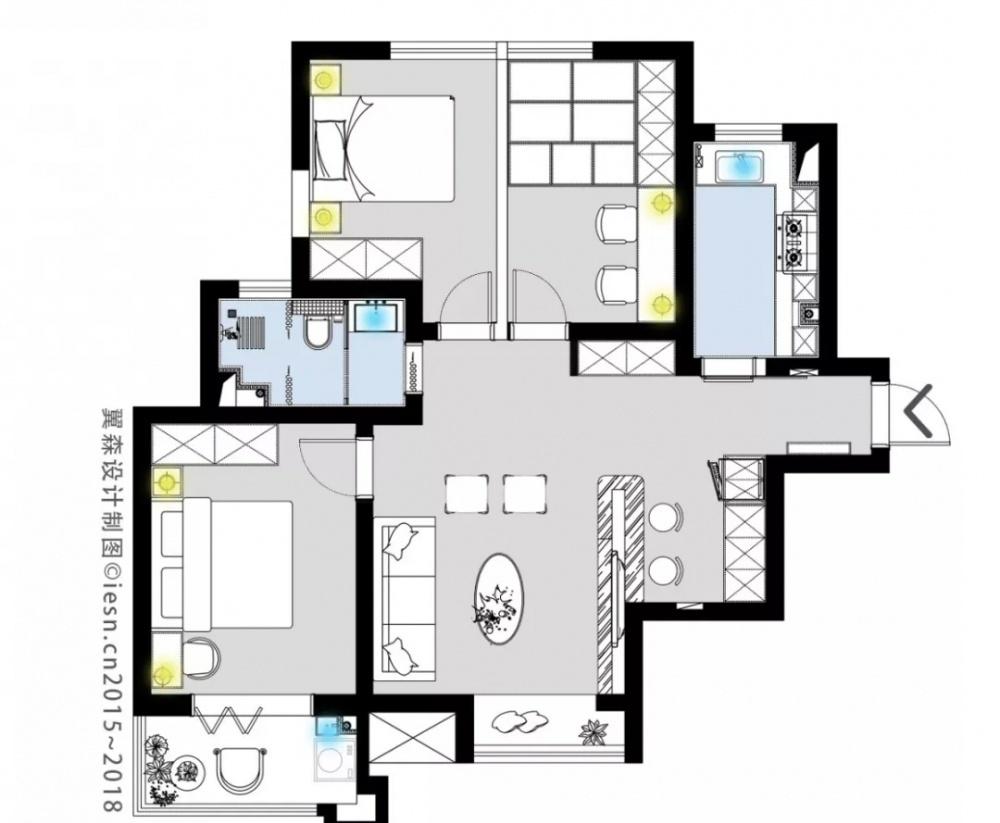 万科翡翠国际小三室空间优化实例-17
