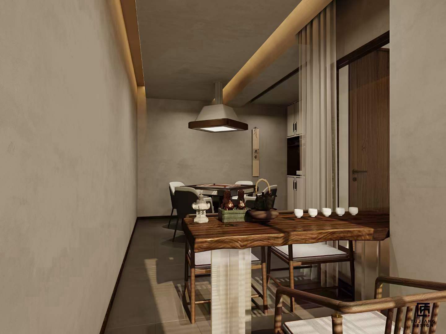 工装茶室茶元素的中式风-1