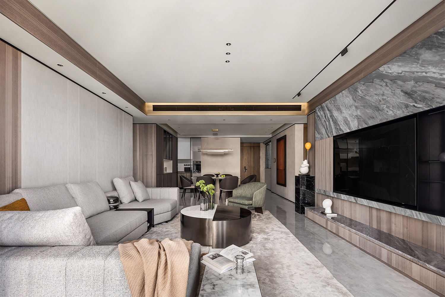 【红柏设计】191㎡  深圳润府三期 现代精致简约的高级黑遇上极简白-1