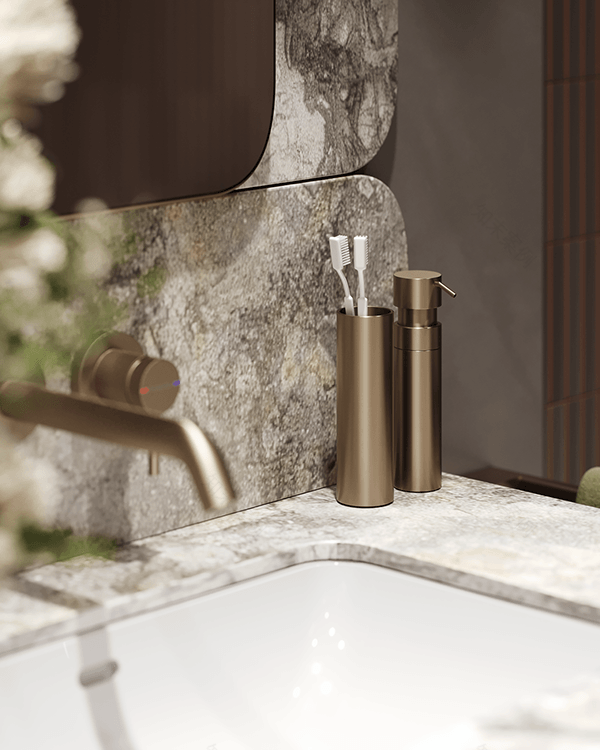 大理石与胡桃木主浴室丨乌克兰基辅-2