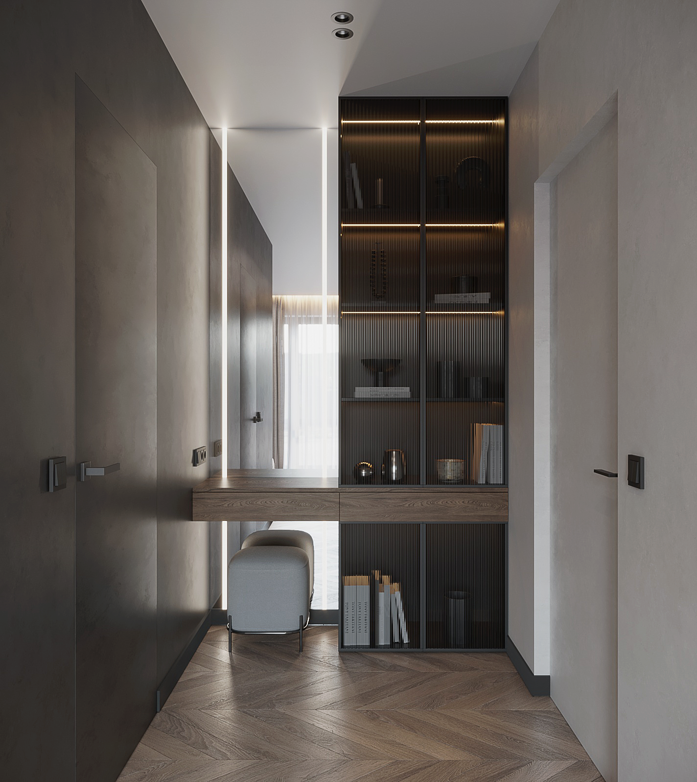 Bedroom with bathroom. Minimalist and comfortable.-4